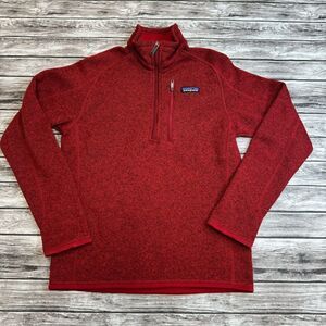 Patagonia Men's Better Sweater 1/4 Zip Fleece Jacket Red XS